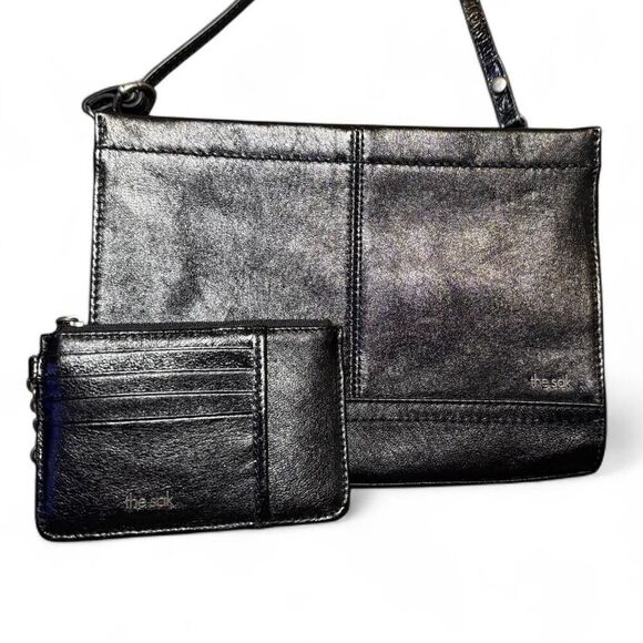 The Sak Women's Black Crossbody Bag Clutch and Matching wallet cardholder - Picture 1 of 8